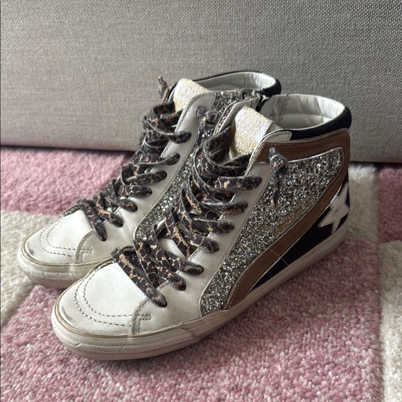 Golden Goose Slide Glitter High-Top Sneakers